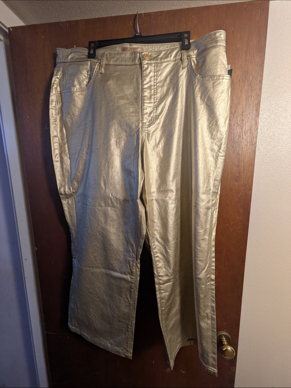 Kut from the Kloth Charlotte Metallic Gold Wide Leg Pants
